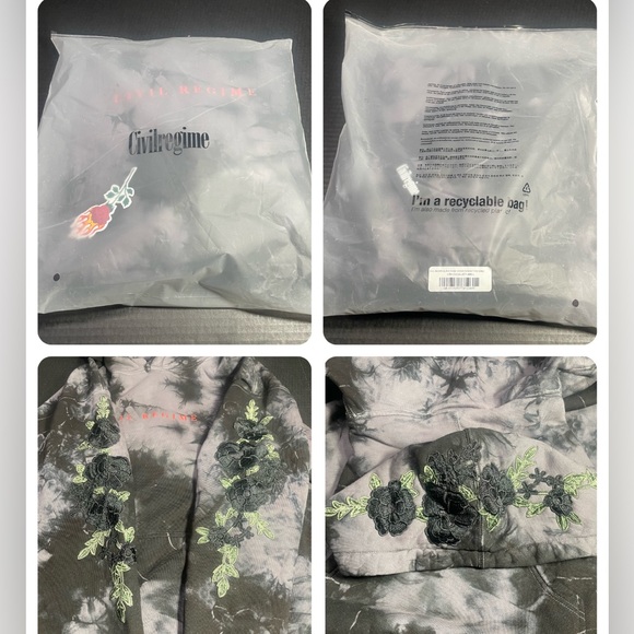 BNWT CIVIL REGIME BLACK ROSE HOODIE NIGHT FOG WASH LARGE MENS UNISEX PRICE FIRM - Picture 8 of 16